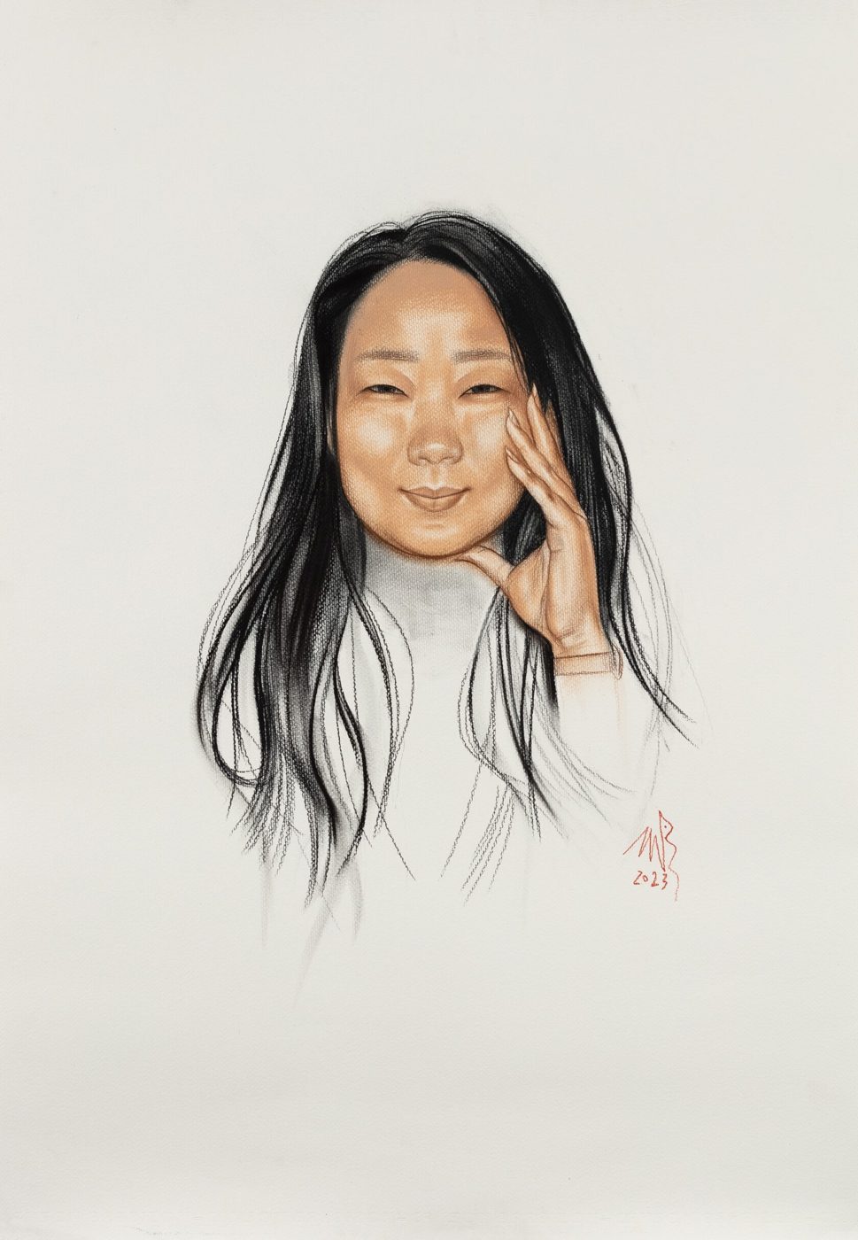КИТАЯНКА, Бумага/сепия/уголь, 60 × 40 см, 2024, художник Наталья Дикунова